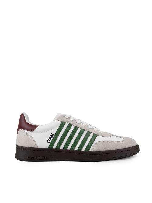 Sneakers Boxer in pelle e suede Bianco/Verde/Rosso DSQUARED2 | SNM0364 0154118M1373